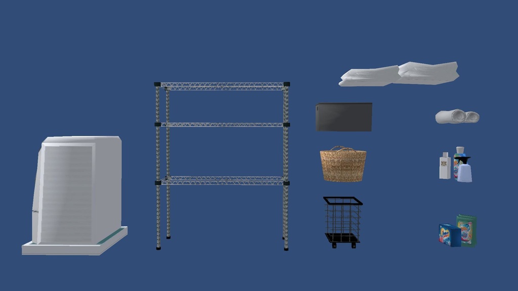 3Dモデル「洗濯機セット」