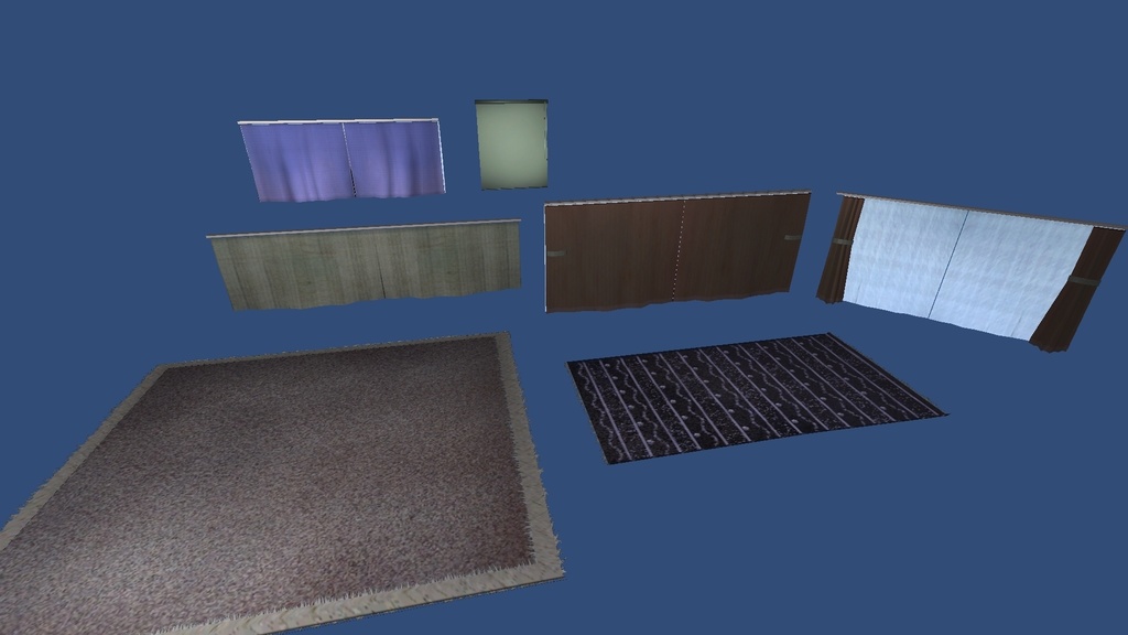 3Dモデル「カーテン&絨毯セット」