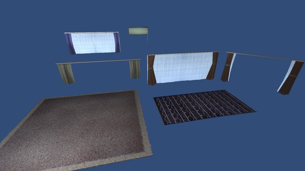 3Dモデル「カーテン&絨毯セット」