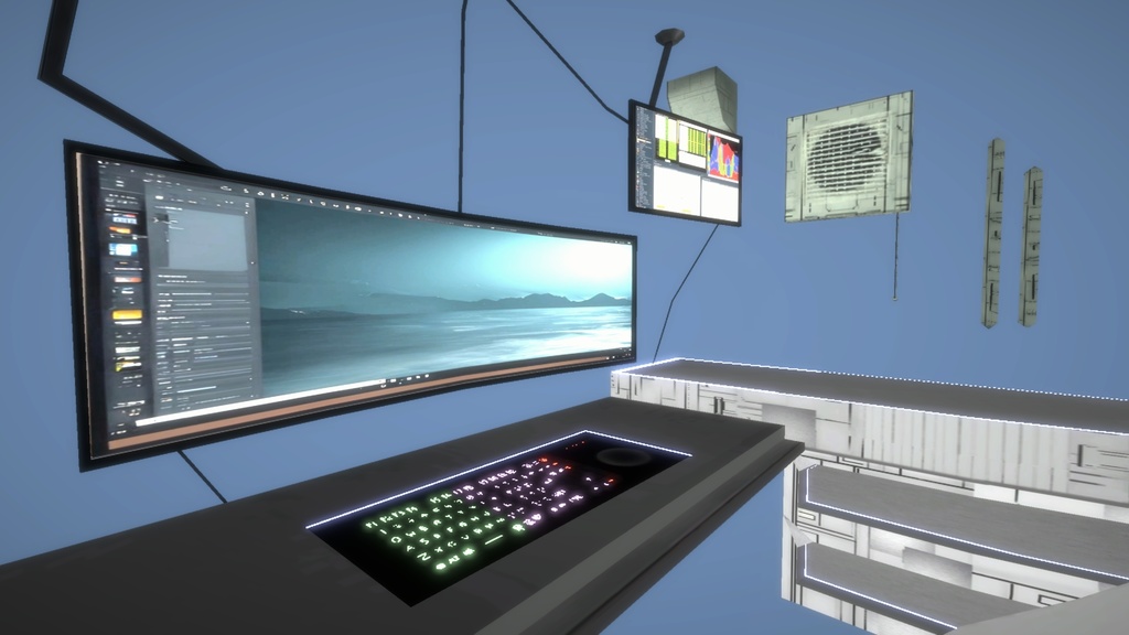 3Dモデル「-サイバーパンクなPCデスク-」