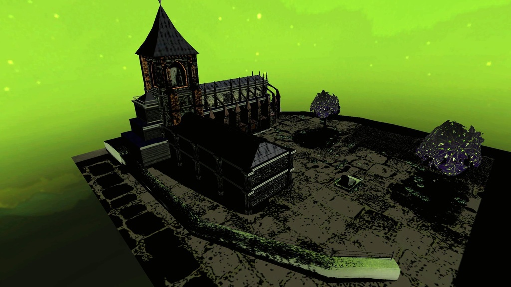 3Dモデル「アメコミ風の教会」-URP-