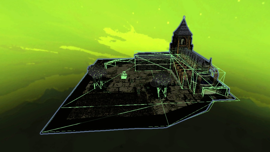 3Dモデル「アメコミ風の教会」-URP-