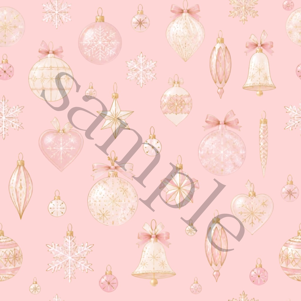 【商用利用OK】クリスマスオーナメント デジタルペーパー 15枚セット|水彩風・シームレスパターン