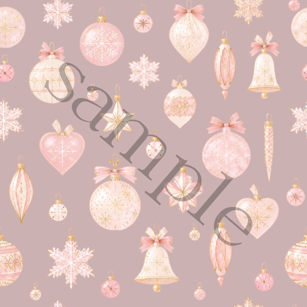 【商用利用OK】クリスマスオーナメント デジタルペーパー 15枚セット|水彩風・シームレスパターン