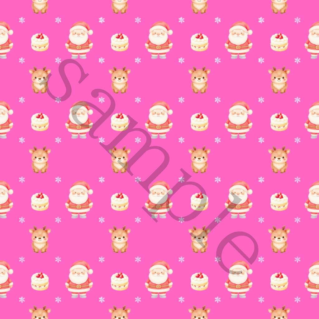 【商用利用OK】サンタ&トナカイのクリスマス デジタルペーパー 10色セット|水彩風・シームレスパターン