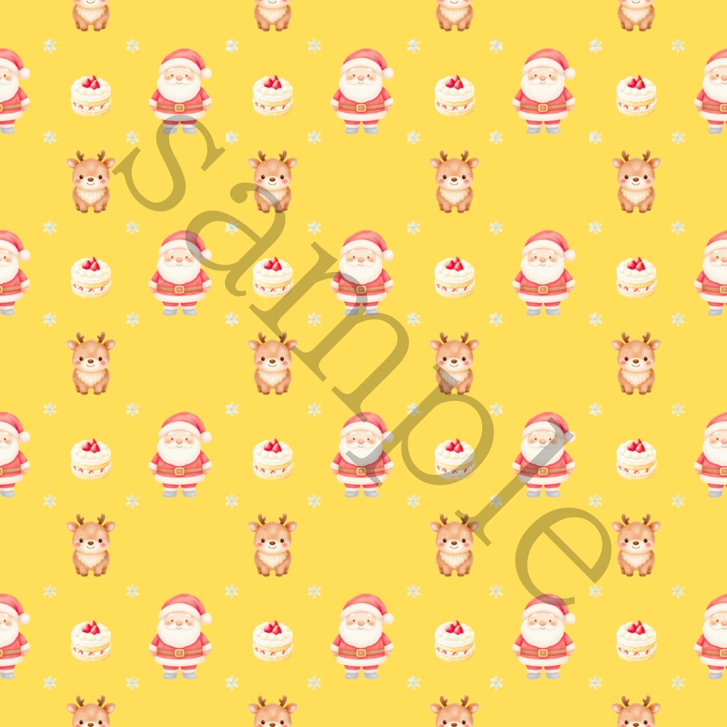 【商用利用OK】サンタ&トナカイのクリスマス デジタルペーパー 10色セット|水彩風・シームレスパターン