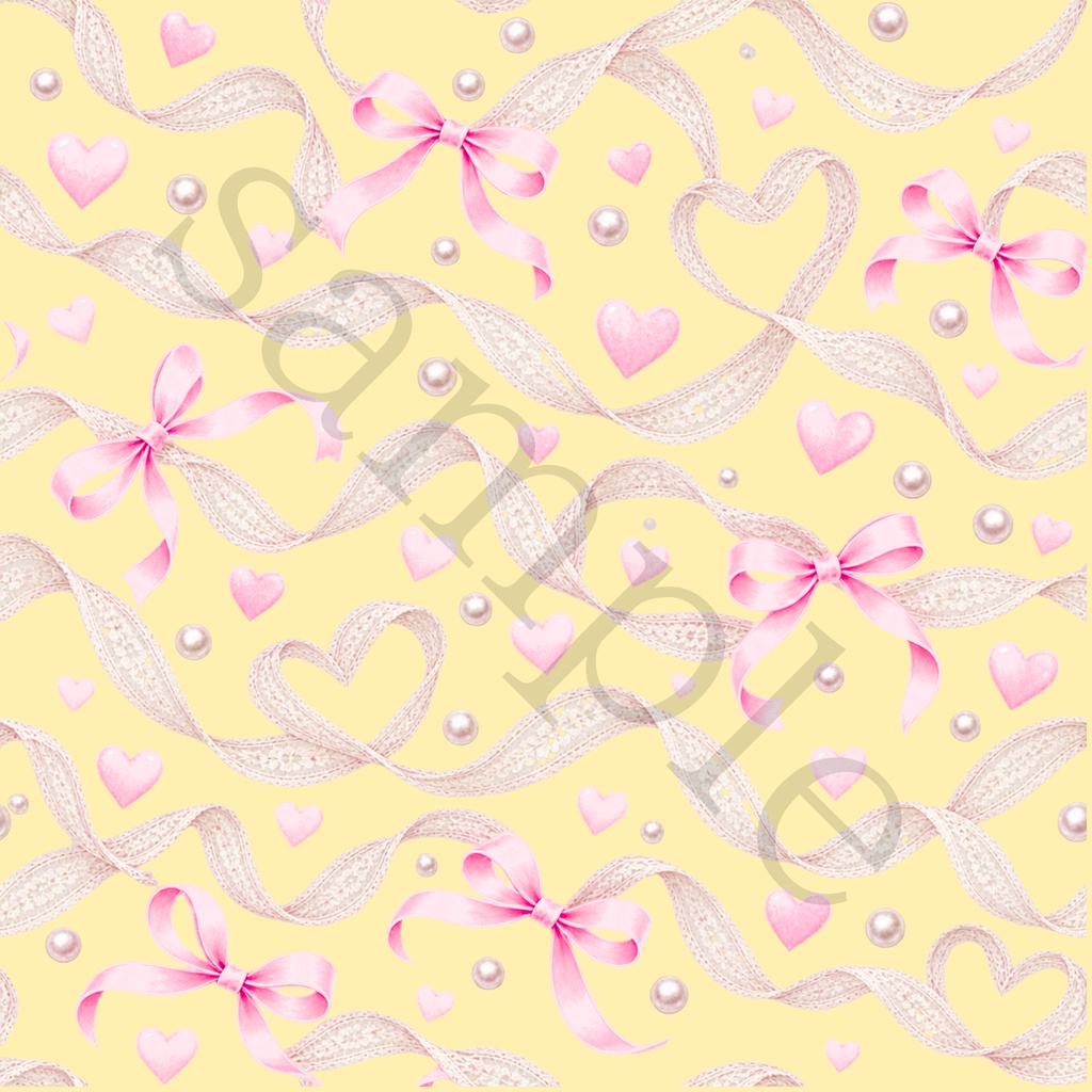 【商用利用OK】バレンタインデー リボン&レース デジタルペーパー 10色セット|ハート・パール・シームレスパターン