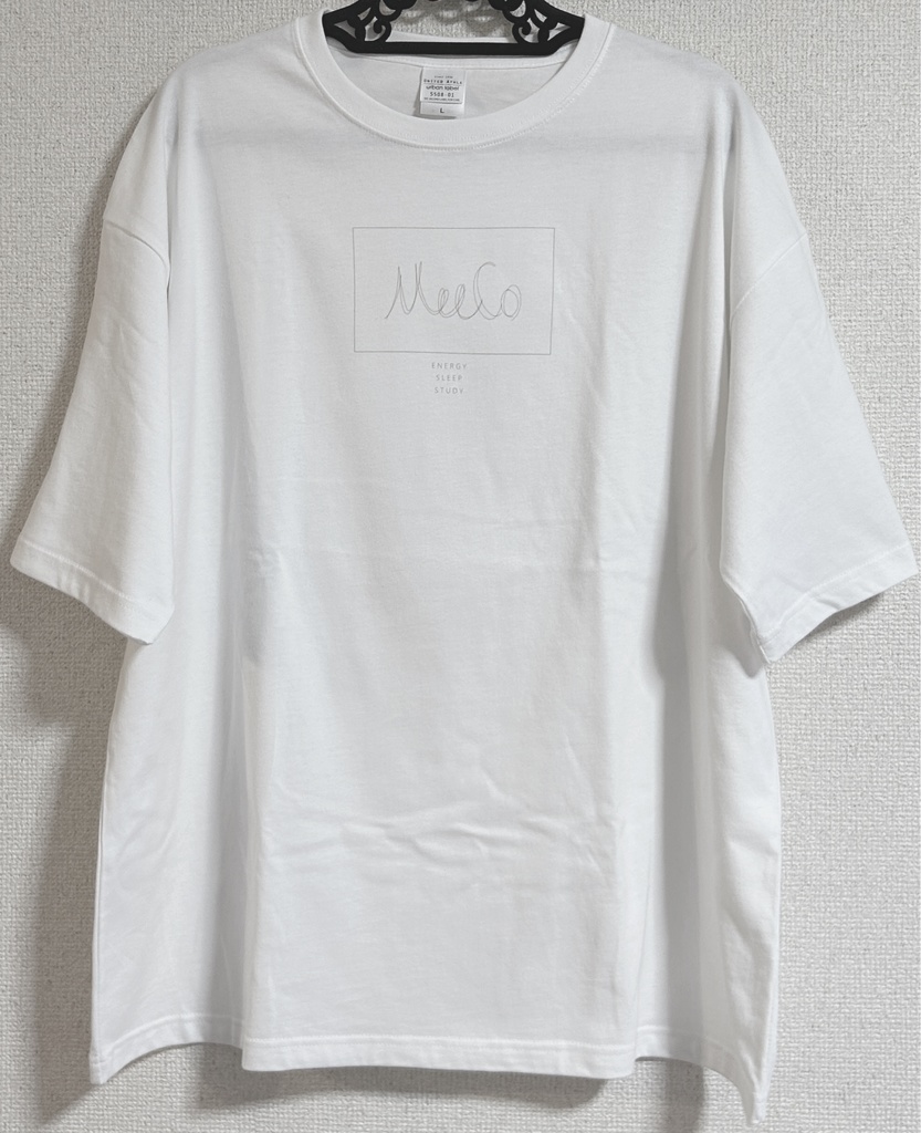 meecoビッグシルエットTシャツ ホワイト(シンプルフロントロゴ)