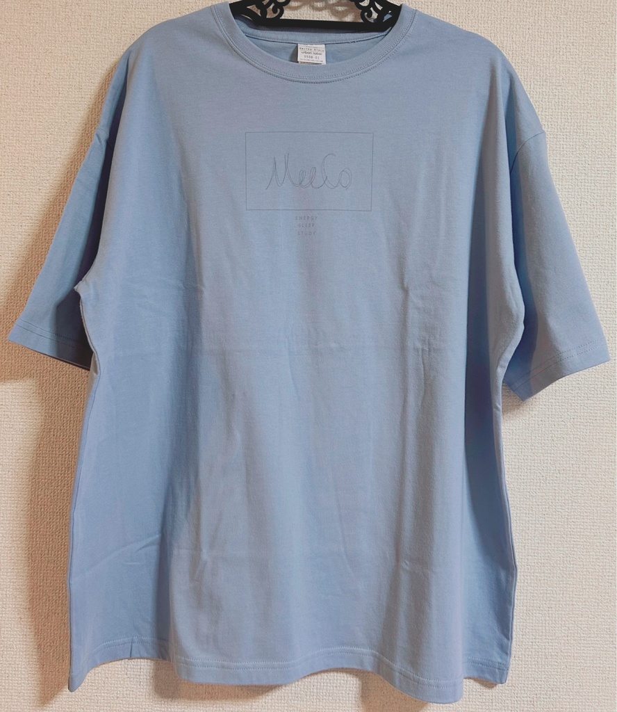 meecoビッグシルエットTシャツ アシッドブルー(シンプルフロントロゴ)