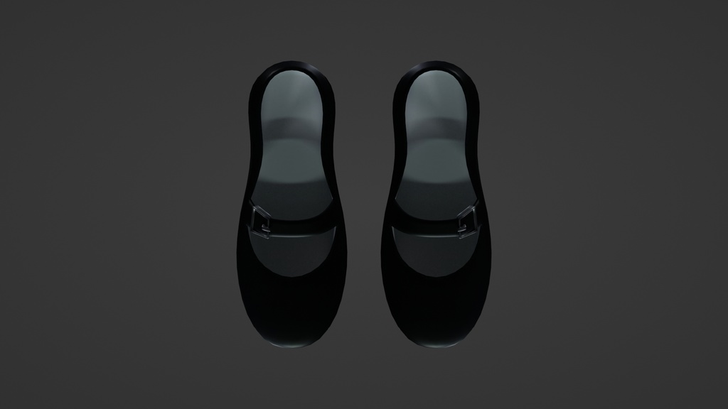 【ハイポリver.】チャンキーヒール 黒/chunky_heel BK