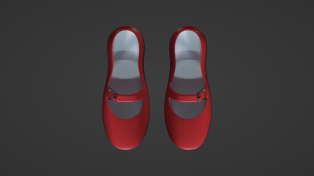 【ハイポリver.】チャンキーヒール 赤/chunky_heel RED