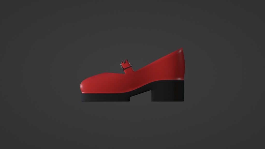 【ハイポリver.】チャンキーヒール 赤/chunky_heel RED