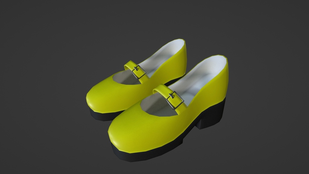 【ハイポリver.】チャンキーヒール 黄色/chunky_heel yellow