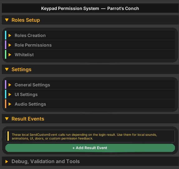 Keypad, Role & Permission System ๐