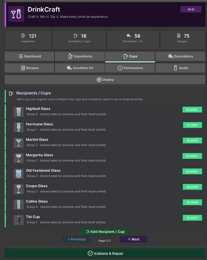 🍸DrinkCraft | Advanced Drink Crafting System✨
