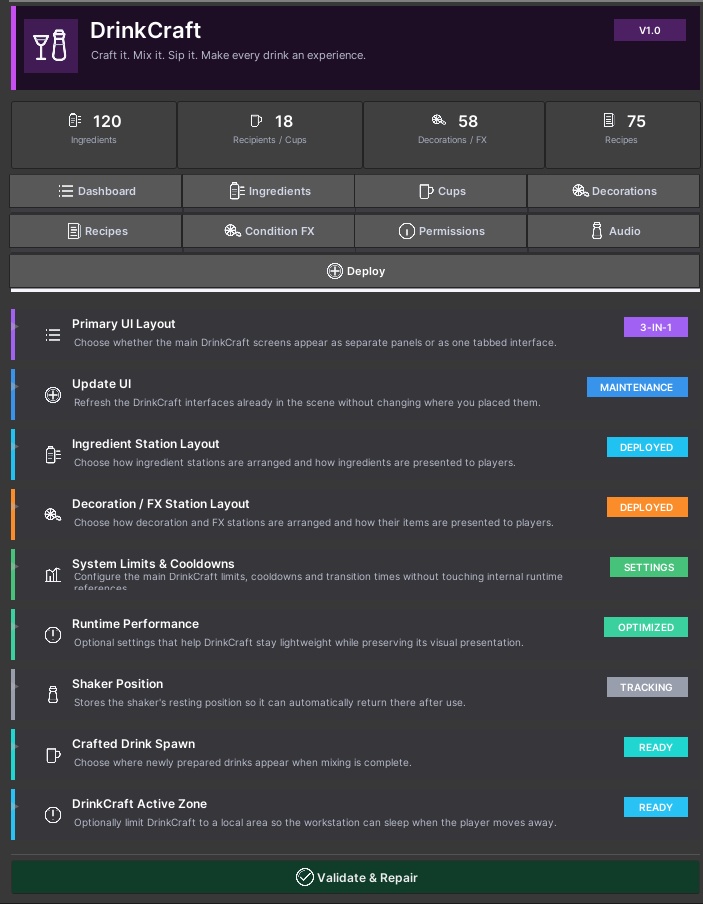 🍸DrinkCraft | Advanced Drink Crafting System✨