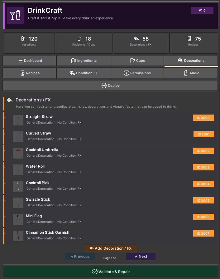 🍸DrinkCraft | Advanced Drink Crafting System✨