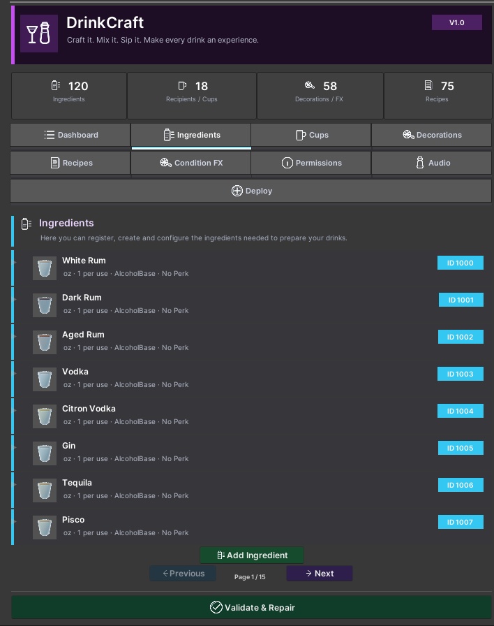 🍸DrinkCraft | Advanced Drink Crafting System✨