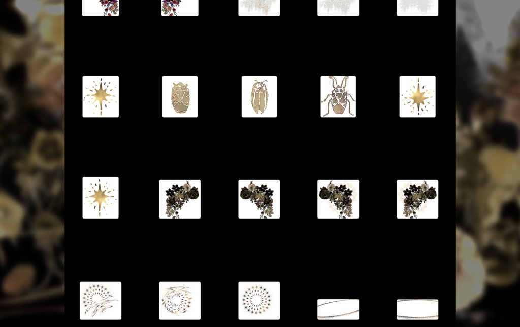 【素材集】黒×金 素材セット