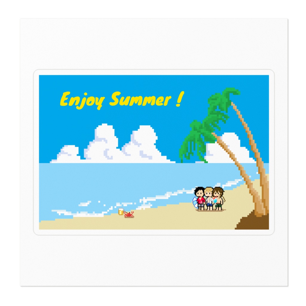 隊長男子の夏ステッカー