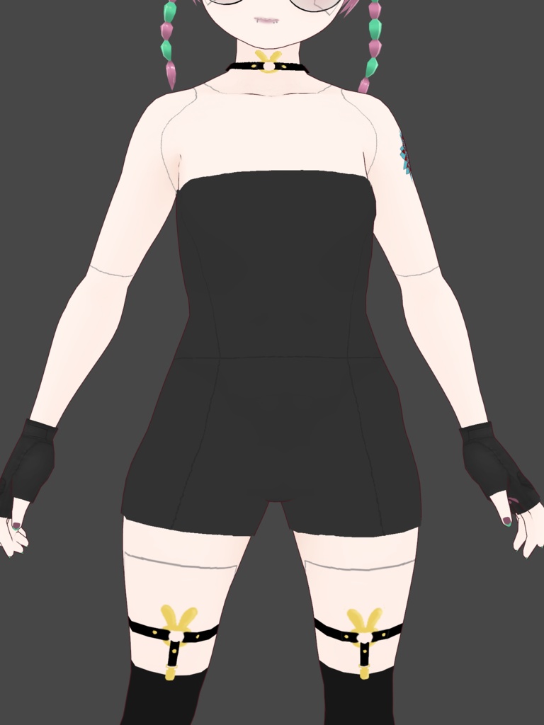 【VRoid】うさぎチョーカー&ガーターセット