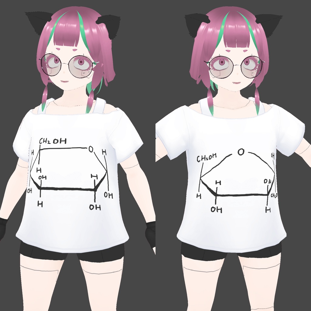 【VRoid】1人でも2人でも着られる　お砂糖Tシャツ