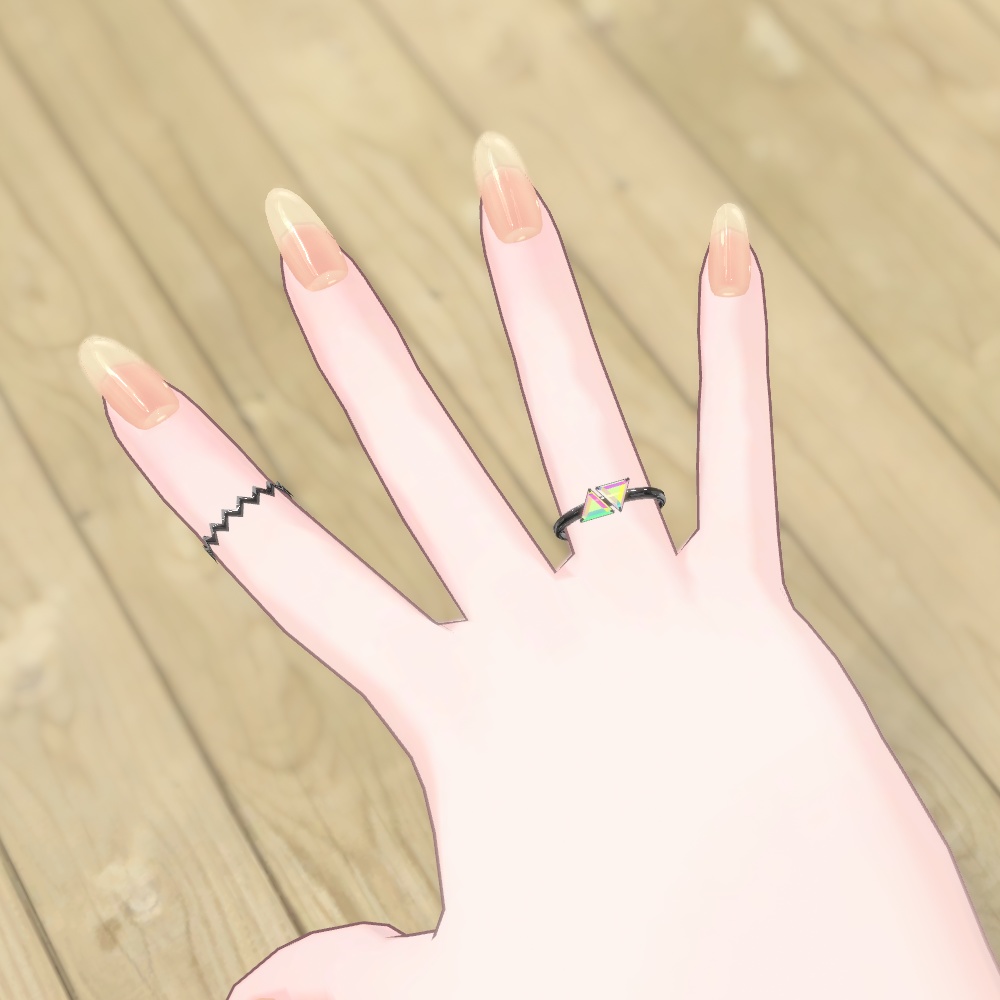 【無料】三角モチーフ指輪 4種 VRChat想定