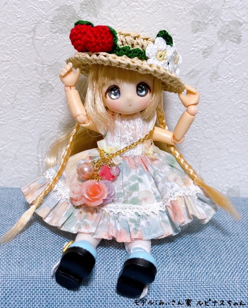 【ぬいドール用】カンカン帽(ひまわり、いちご)