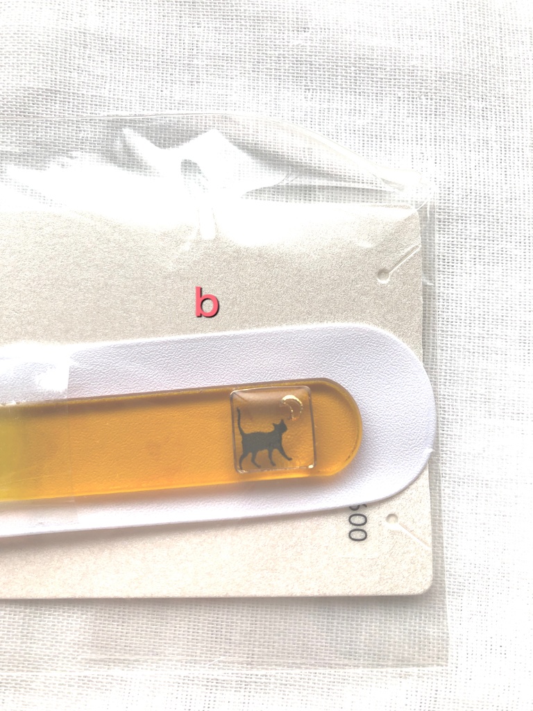 ガラス製爪やすりモチーフ付き(黄色)