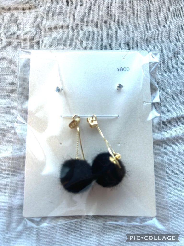 冬素材ピアス(バックキャッチチャーム2way)