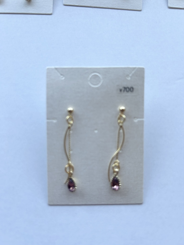 推し色ガラスチャームピアス