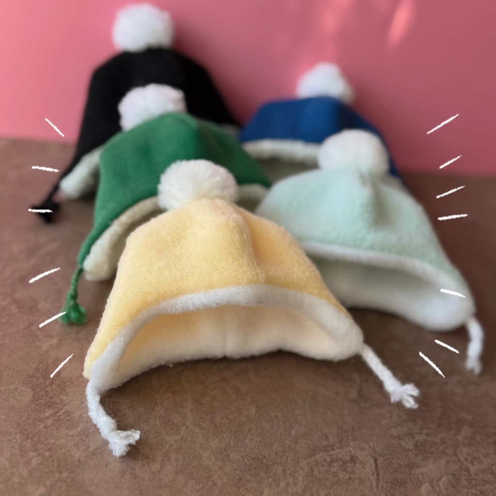 ポンポン帽子☁️(10cm～12cmぬい用)