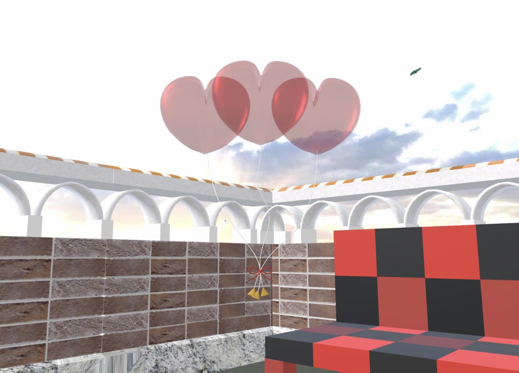 ハート風船-3つset_レッド