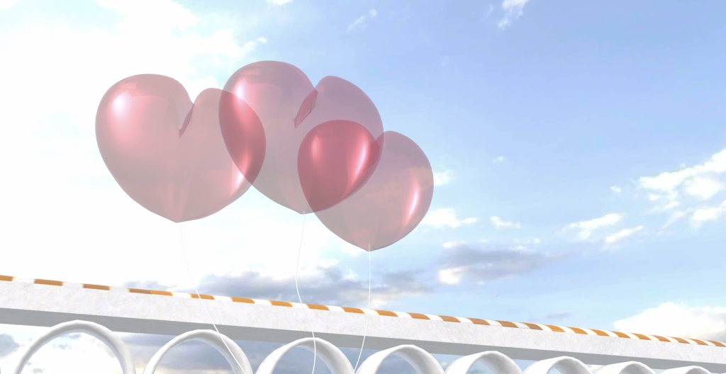 ハート風船-3つset_レッド