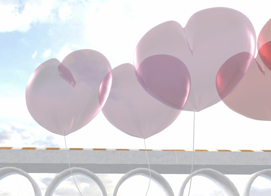 ハート風船-3つset_ピンク
