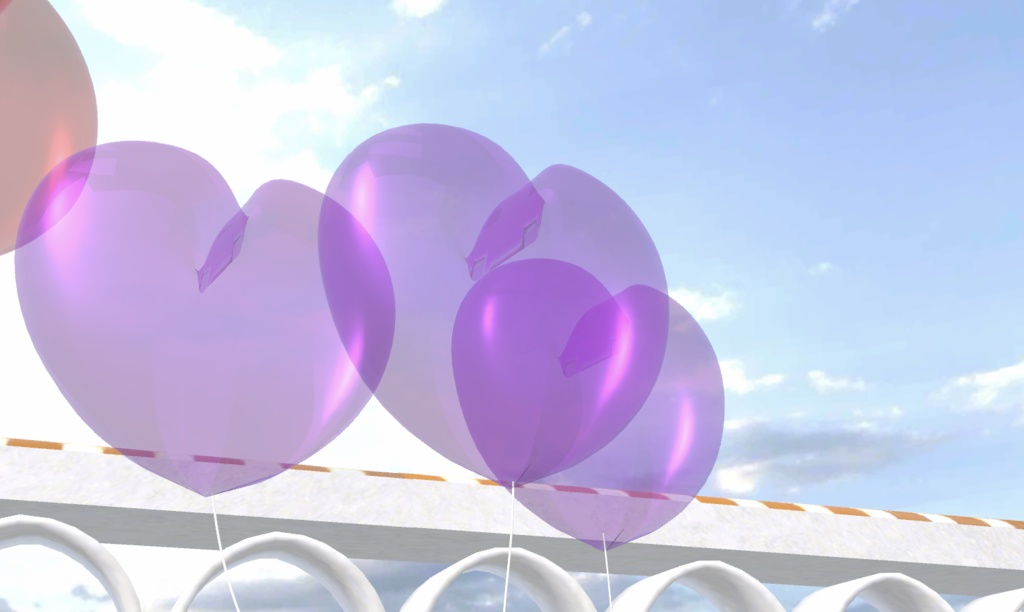 ハート風船-3つset_パープル