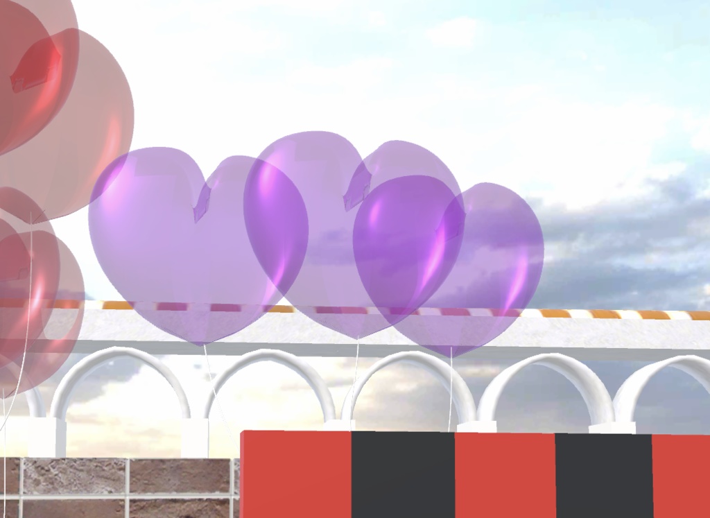 ハート風船-3つset_パープル