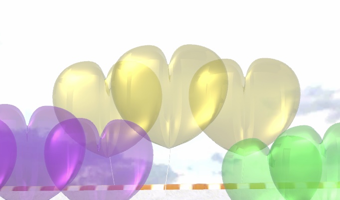 ハート風船-3つset_イエロー