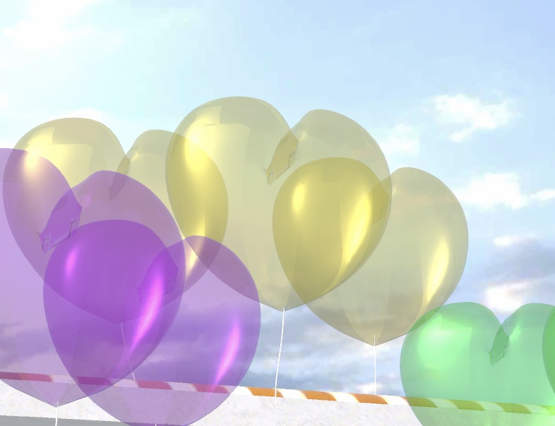 ハート風船-3つset_イエロー