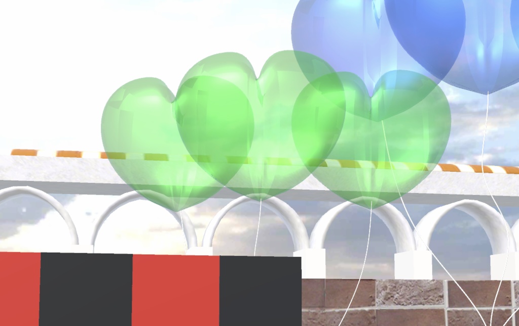 ハート風船-3つset_グリーン