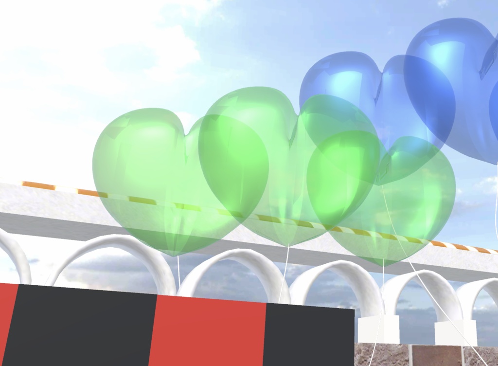 ハート風船-3つset_グリーン