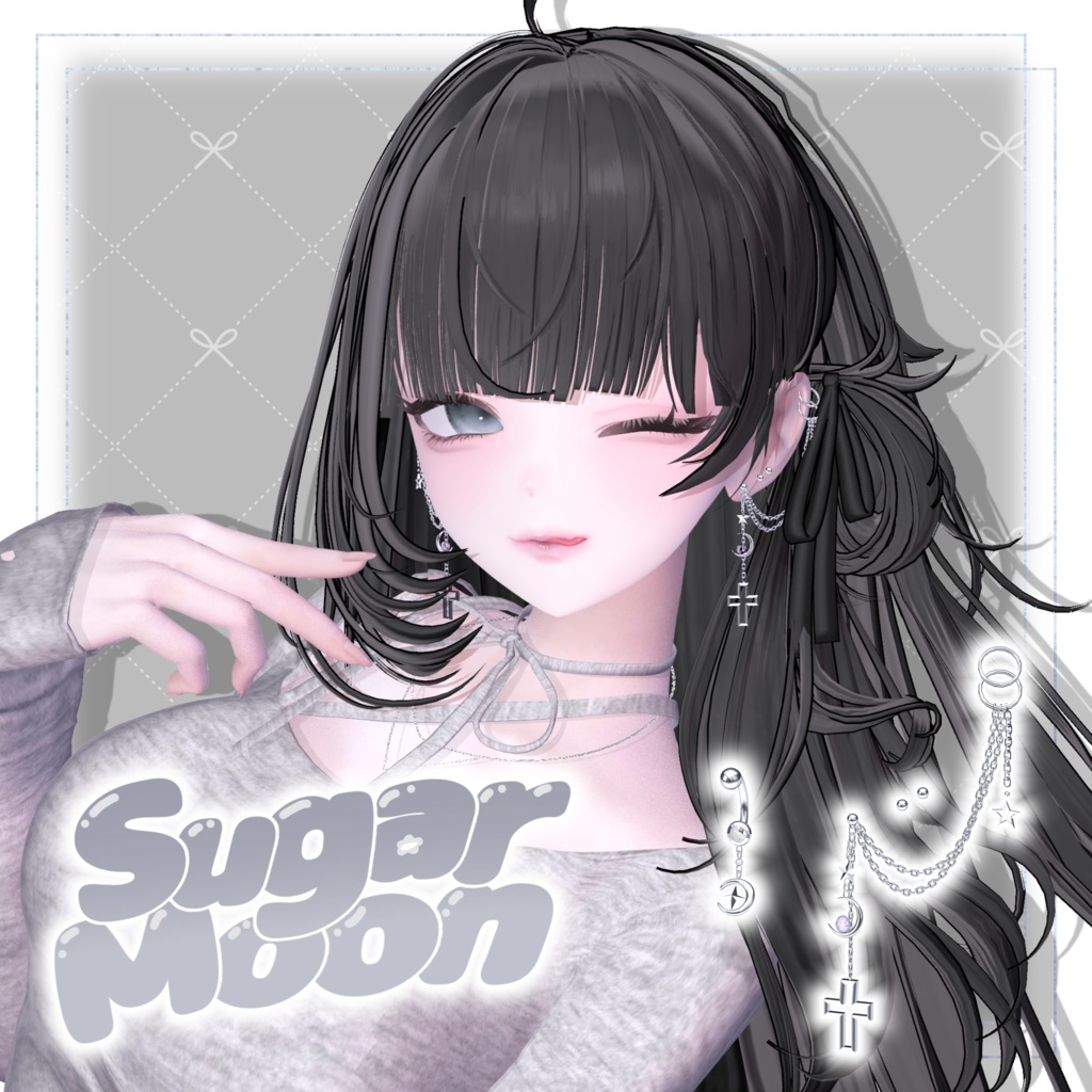 🫧Sugar Moon - Pierce & Navel Jewelry Set【10アバター対応】
