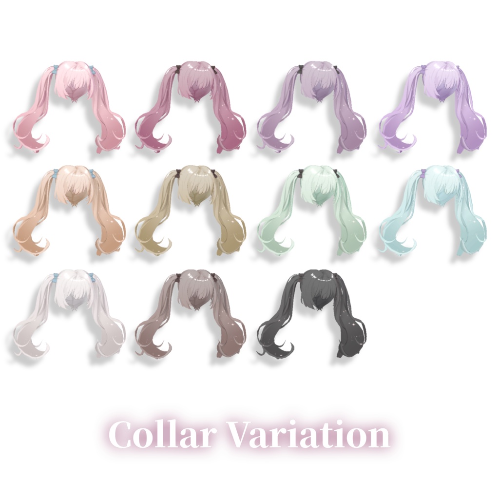 【Fyuett / Kipfel】星が流れるTwinkle Ribbon Twin🫧【VRChat向けヘア】#DohyaDream