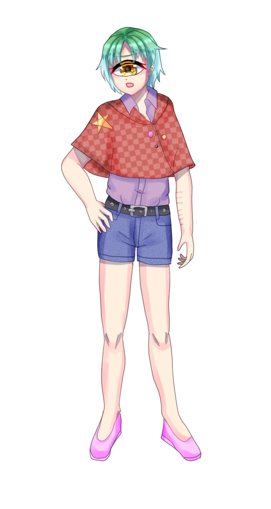 ゲームや動画用の立ち絵1枚+表情差分4枚