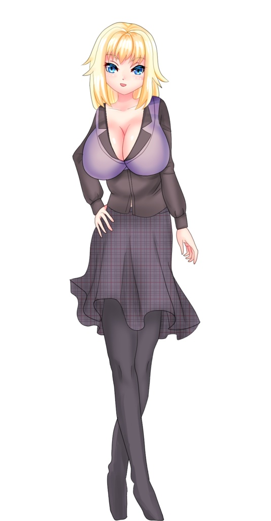 ゲームや動画用の立ち絵1枚+表情差分4枚