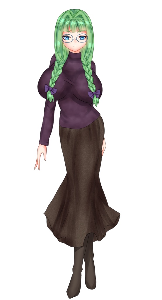 ゲームや動画用の立ち絵1枚+表情差分4枚