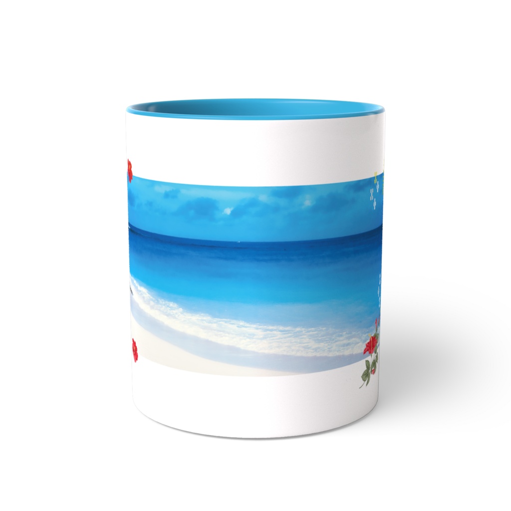 ニライカナイをさがして ツートンカラーマグカップ【青】ニシ浜