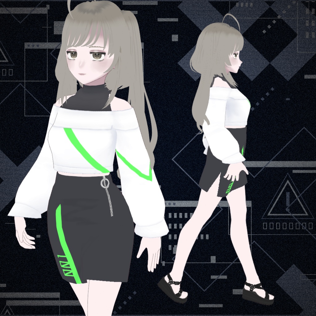 【VRoidモデル/肌テクスチャ】001ちゃん - mirelia - 2/3