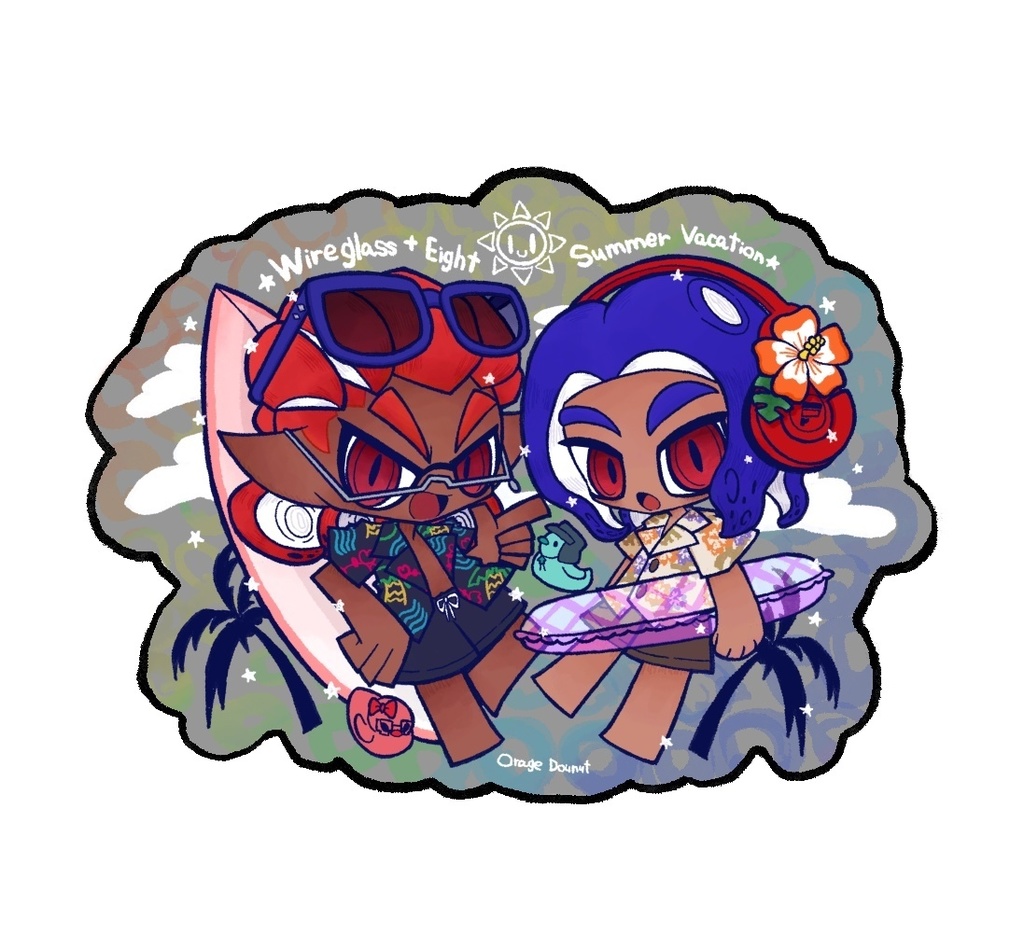 ワイヤーグラス+エイト サマーホログラムステッカー