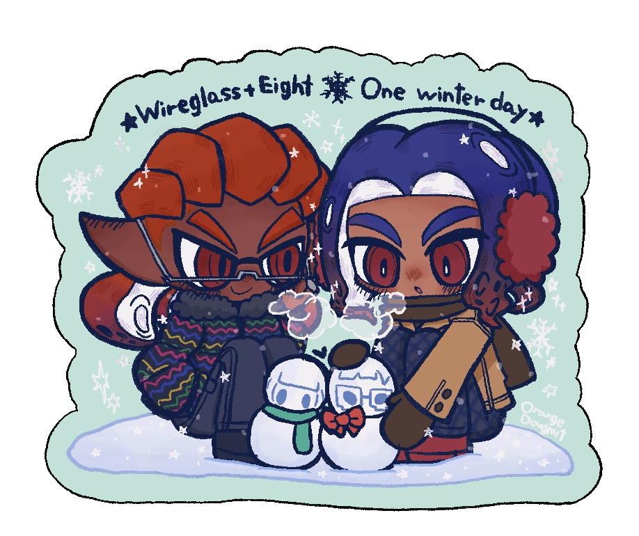 ワイヤーグラス+エイト 冬ステッカー